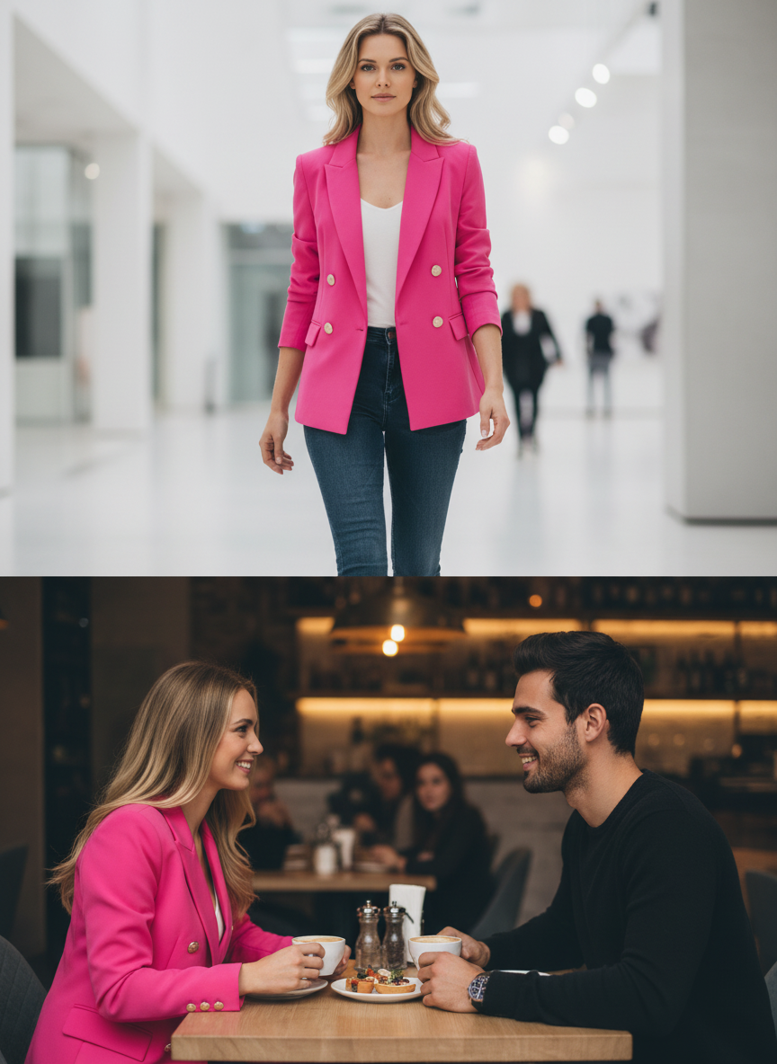Double-Breasted Long Sleeve Blazer