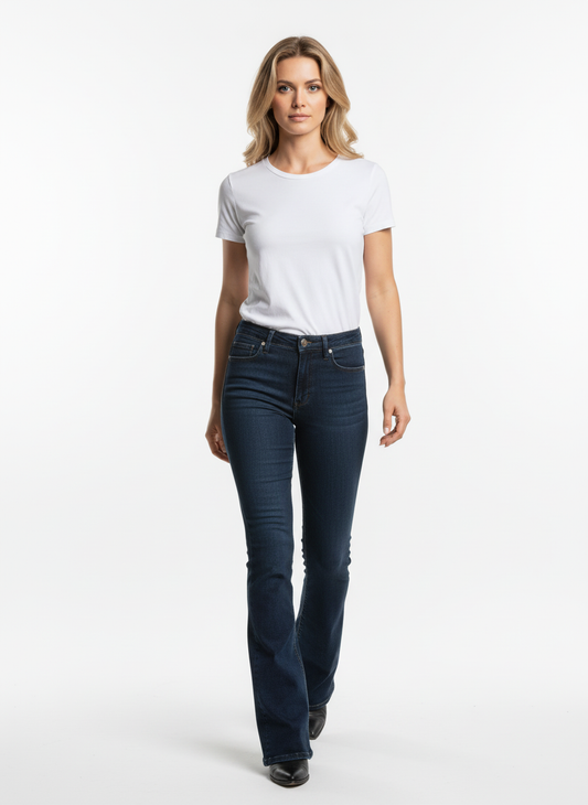 Full Size Wash Flare Jeans with Pockets Plus Size