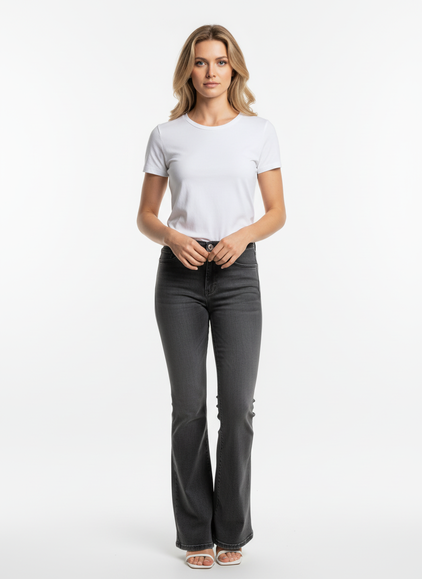 Full Size High-Waist Flare Jeans Plus Size