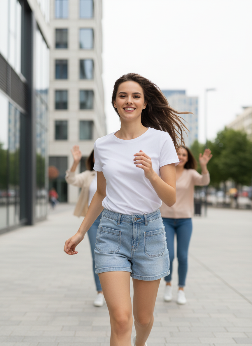 Wash High Rise Denim Shorts