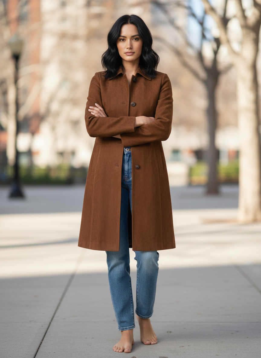 Button Up Long Sleeve Trench Coat