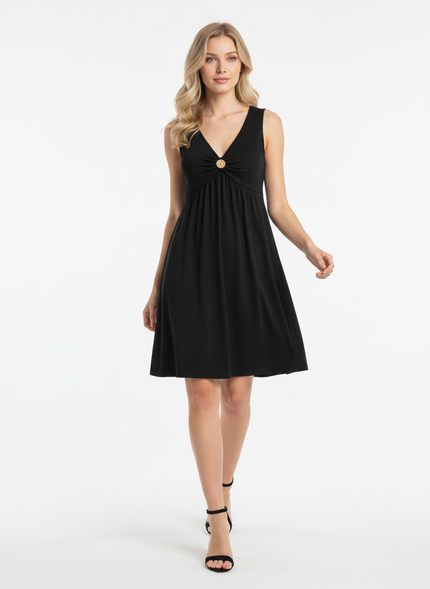 Sleeveless V-Neck A-Line Dress