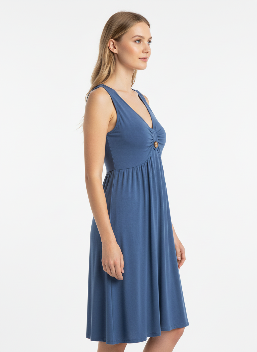 Sleeveless V-Neck A-Line Dress