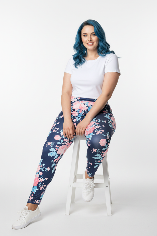 Plus Size Floral Print Legging