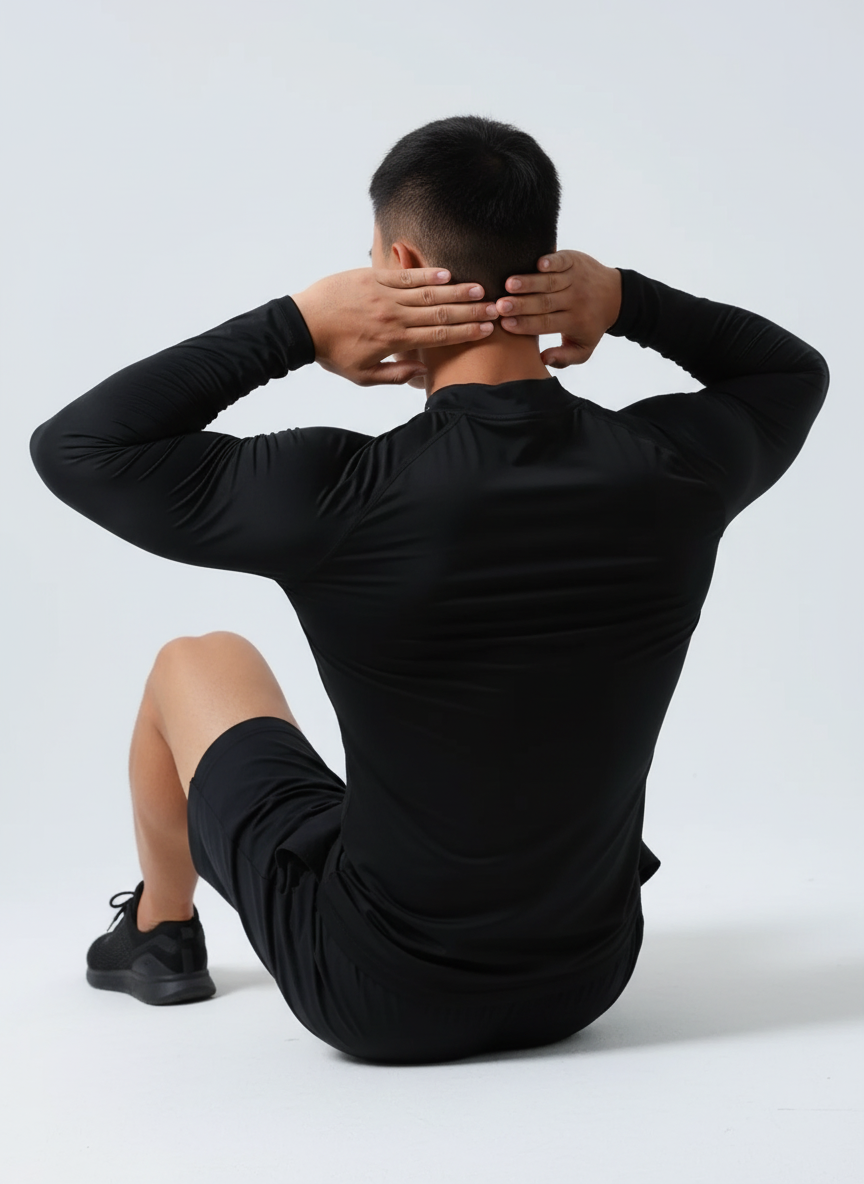 Men's Plus Size Mock Neck Long Sleeve T-Shirt