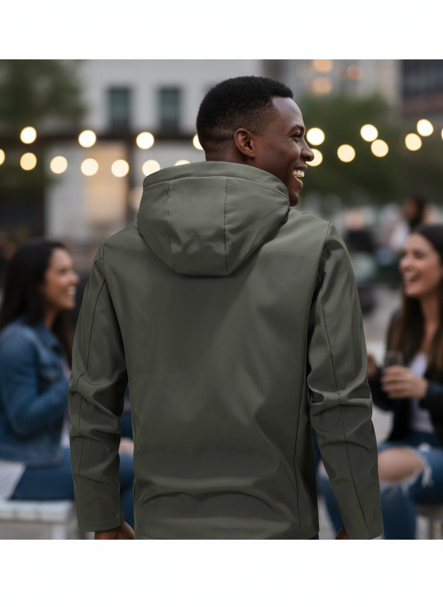 Men's Plus Size Hooded Windproof Casual Jacket