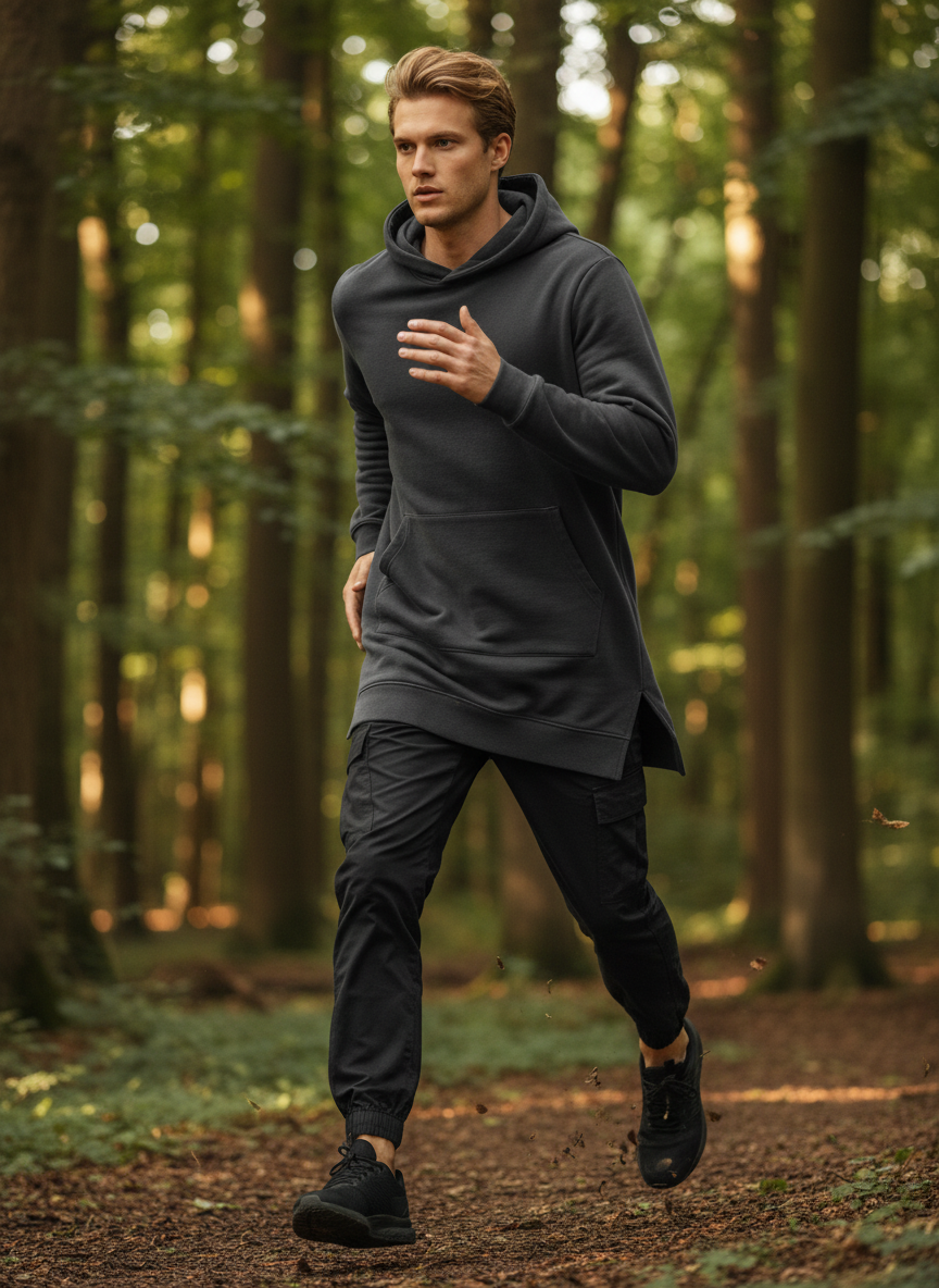 Men's Plus Size Drawstring Joggers with Pockets