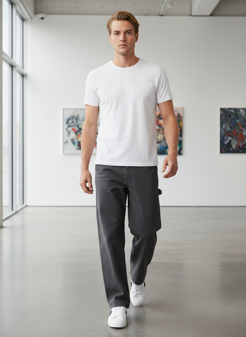Men's Full Size Relaxed Fit Cargo Jeans Plus Size