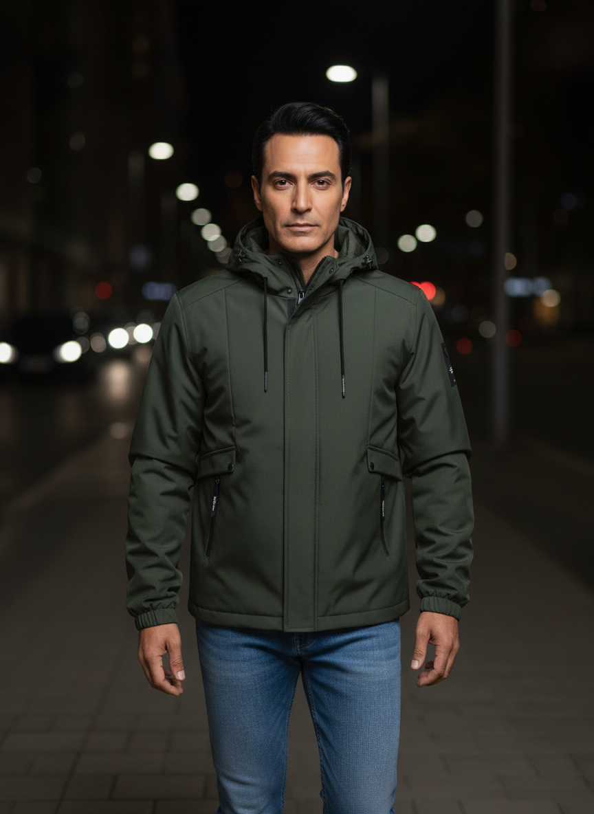 Men's Plus Size Hooded Windproof Casual Jacket