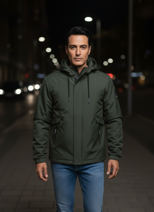 Men's Plus Size Hooded Windproof Casual Jacket