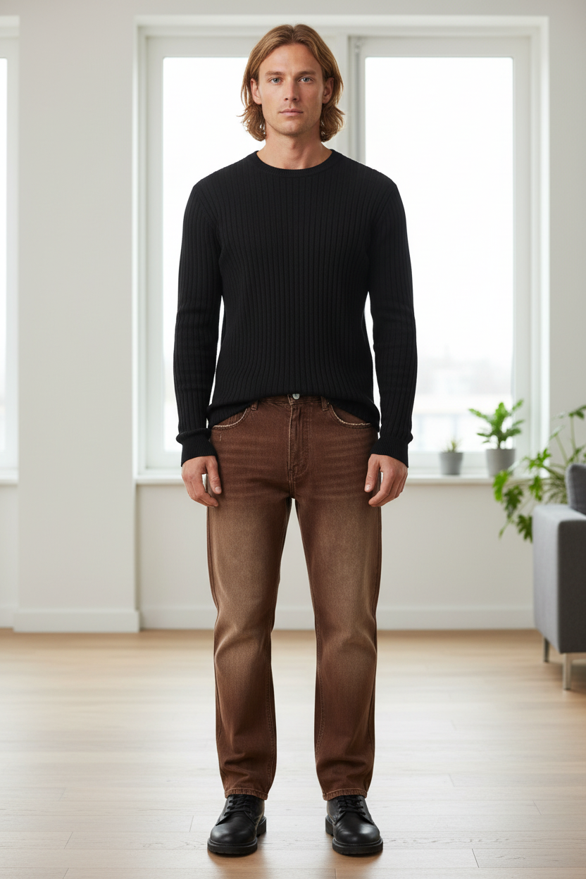 Wide Straight Jeans with Pockets