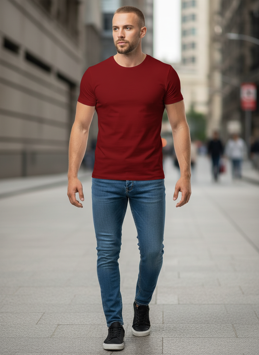 Men's Full Size Basic Style V-Neck Short Sleeve T-Shirt Plus Size