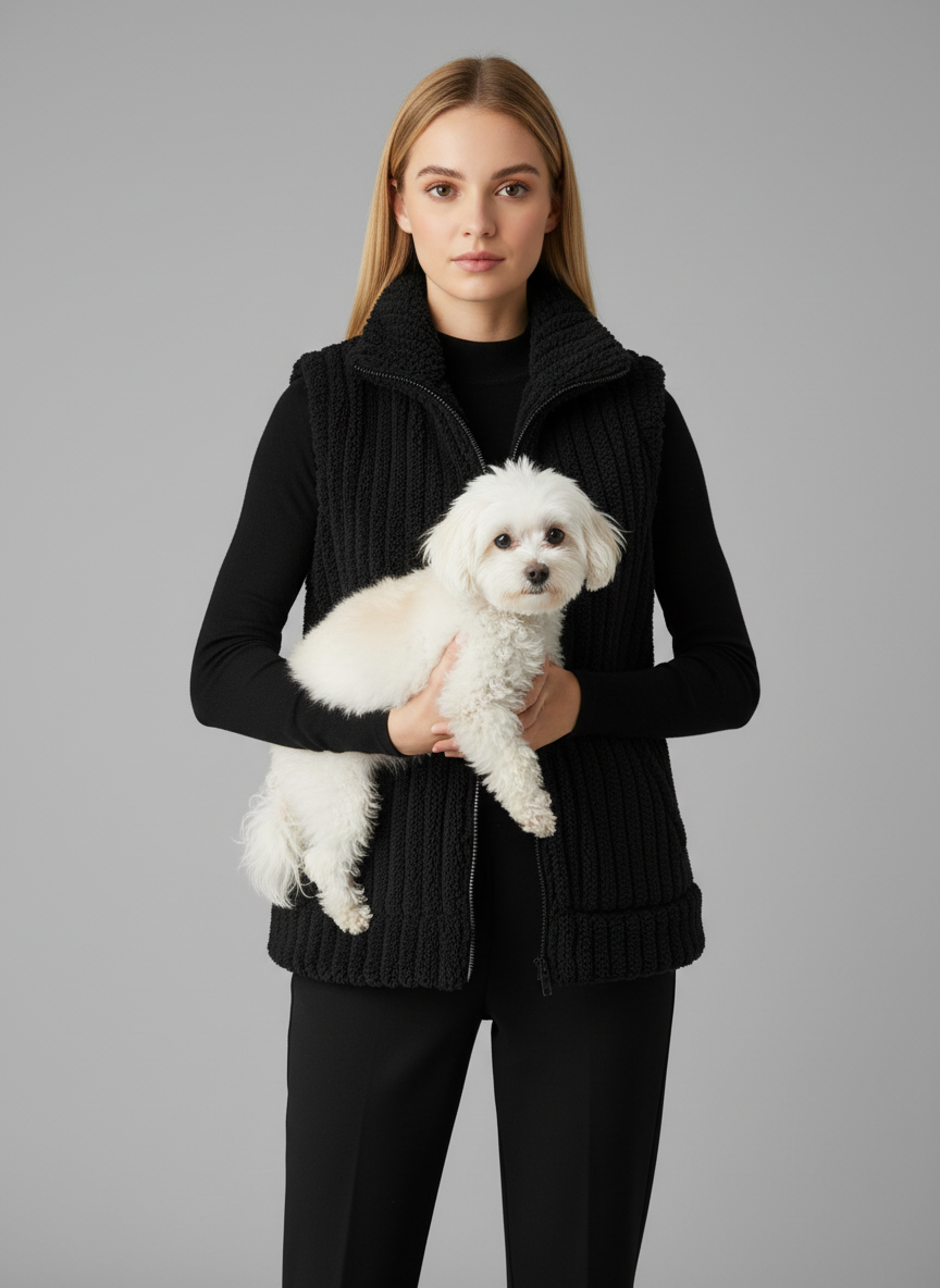 Full Size Fleece Zip-Up Vest Coat Plus Size