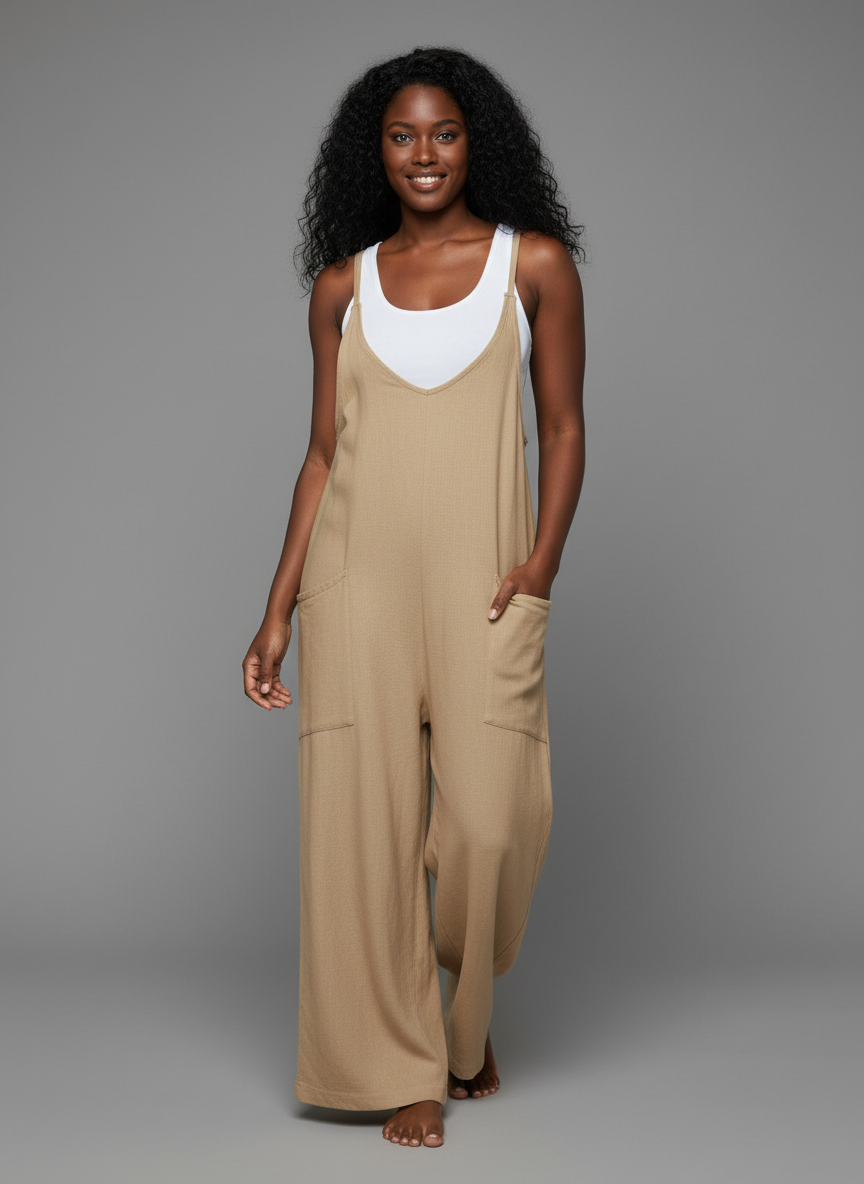V-Neck Spaghetti Strap Jumpsuit (Kopi)