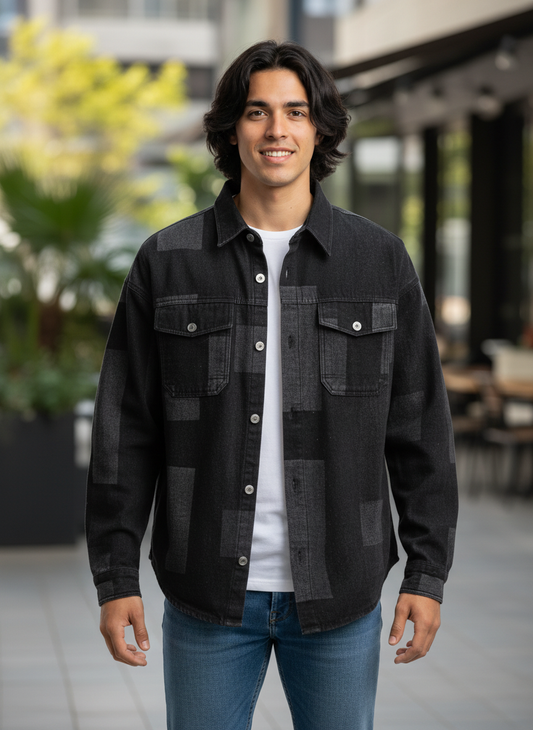 Men's Plus Size Urban Style Button Up Denim Jacket